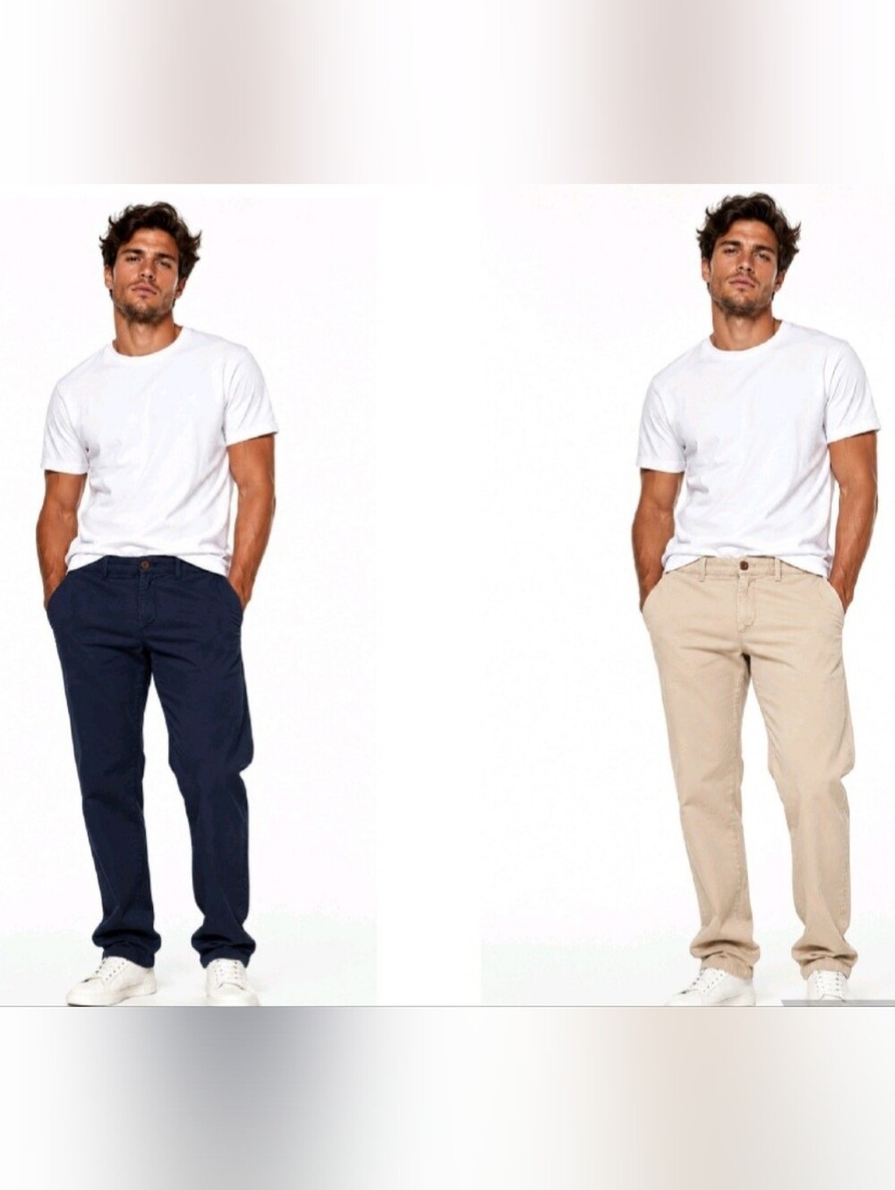 J. Crew Men's Classic Straight Flex Chino Cotton Pants Bundle Navy& Khaki W34/32